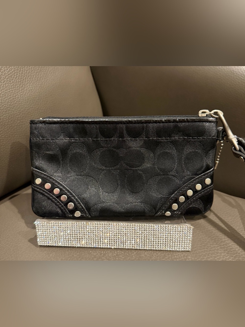 Coach Vintage Signature Stud-Accent Wristlet - Picture 2 of 4